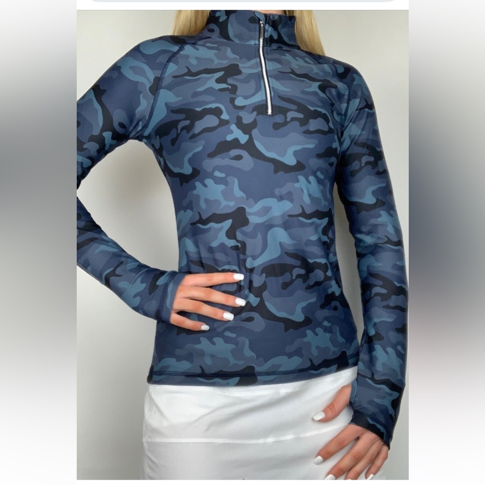 Skea Women's Blue Camo Long Sleeve Top